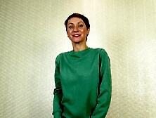 Short hair girl is going to tease her tight mature vag