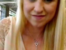 amateur blond masturbates and squirts in the library WF