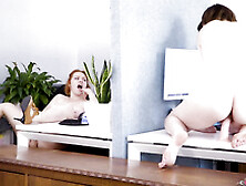 Luci Q & Willow Horny Lesbians In The Office Space