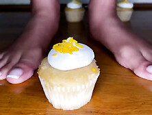 Ebony Girl Smashes Cupcakes With Her Feet