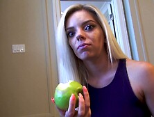 Blonde Roommate Leah Winters Shows Her Pussy And Gets Fucked