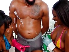 Double Dipped Delights! Babysitter Teen Twins Share Stepdad's Load