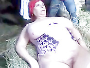 FRENCH BBW GRANNY OLGA FUCKED BY 2 MEN IN THE FARM