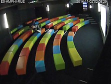 Teacher spank student in school's amphitheatre