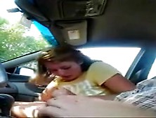 Outdoor car blowjob