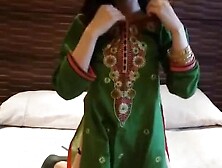 Selina Begum in Green Salwar Kameez,  Underwear & High Heels
