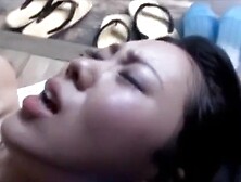Raw sex in a hot spring with a superb busty beauty