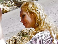 Busty German Milf With Blonde Hair Loves Riding A Cock On The Beach