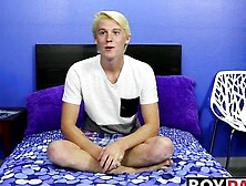 BOY PASSION - Impeccable young lad pulls on his cock after an interview
