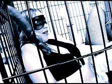 Mr Marcus: Kiara Marie Obese Golden-haired Large Breasts Banged by Large Ebony Rod Mr Marcus in Cage Jizz flow