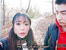 Petite Japanese Tourist Sakura Jumped On A Strangers Cock In Front Of Her Bf