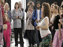 Busty babe spied in a tanning saloon