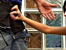 Tiny dick dominas humiliating with mean handjob