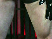 Bdsm guy in gimp mask tattooed ass lick with her lover