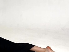 goddess yoga in long tight dress