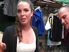 Amateur slut eating huge cock for dirty money