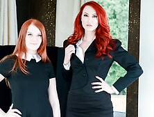 Sensual Redheads Kendra James And Krystal Orchid Fuck On The Carpet