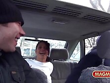 German Redhead In Public Berlin Threesome