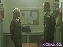 the sexy luscious blonde soldier