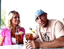 Shaved blondie Bridgette Lee moans while getting fucked good