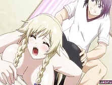 Big titted hentai blondie from behind