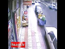 Clerk Tackles Robber Through A Glass Door