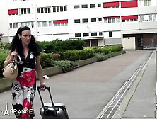 Sexy brunette with a beautiful pink pussy gets sodomized by her neighbor