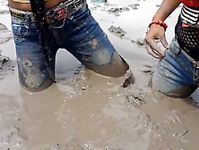 thai girls mazleni in mud