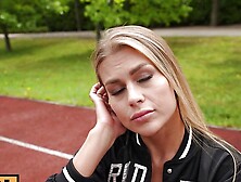 POV - Slutty teen Zlata Shine has it bad for her coach and wants to fuck