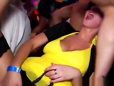 Party girls sharing cfnm cock