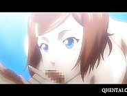 Hentai beauty giving blowjob to a wrestler