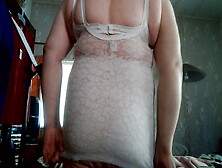 White Girdles And Bra Masturbation