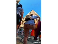 bottomless slut showing of her phat ass in public