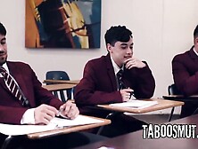Blond Aged Teacher Getting Group-fucked In The Classroom