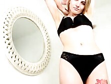 Do you like the way Monro looks in her little black dress and chunky heels? This Russian socialite is happy