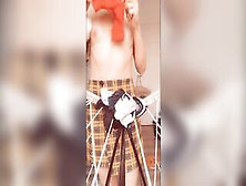 Upskirt Flashing my Teen Pussy in the Bathroom and getting caught