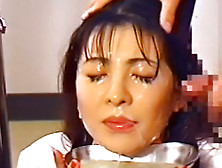 Alluring redhead Japanese babe is swallowing cocktail of cum