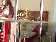 secretly spies on his neighbor