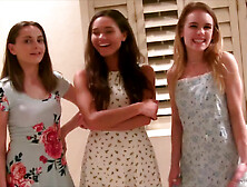 Shy 18yo Teen Sorority Girls and the Dean - amateur threesome with young sexy babe Natalie knight