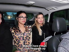 UBER,  if he's lucky,  mounts 3 sluts in the rear-end.  The ride is somehow charged.