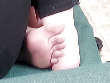 Shy Friend's Candid Barefeet