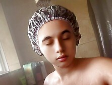 Bbw girl taking a shower