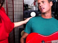 Hot milf stress relieving blowjob to her step son