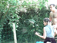 Amateur Young French Slut Sucks In 3Way Outdoor