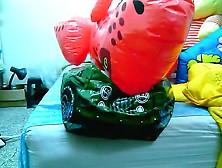 fuck inflatable red dinosaur