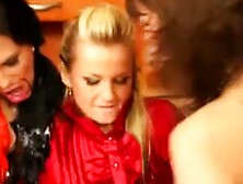 They start off with stroking and sucking of the strapon