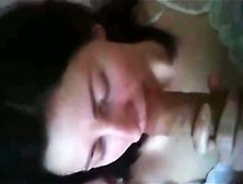 Brunette With Hot Lingerie Masturbates During Blowjob