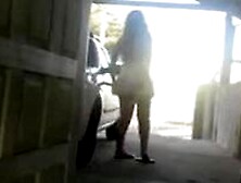 Hidden Voyeur Hot Girl Plays With Dildo On Car In Public