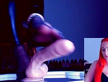 Foot diva teases you for 30 minutes with her nylon feet boobies and rubbing a dildo as its your meat