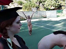 After Graduating From The Lesbian Teens Enjoy Playing Pussy